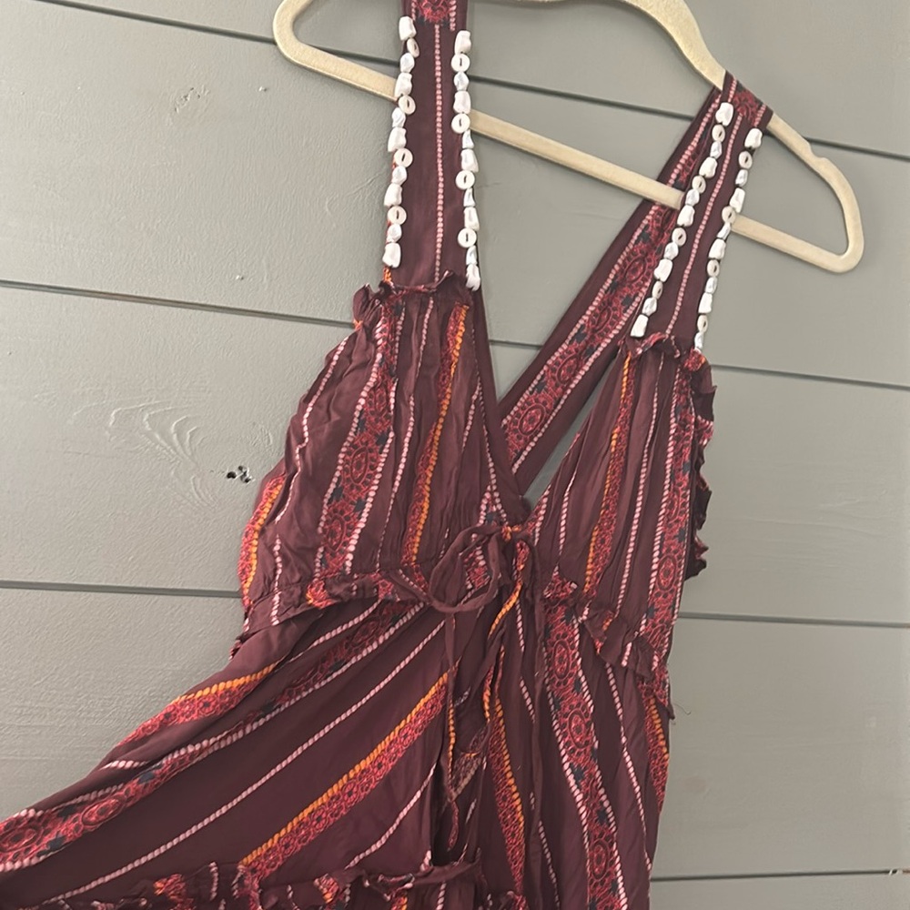 Anthropologie Striped Shell Embellished Maxi Dress - Picture 4 of 7